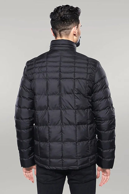 Quilted Black Men Winter Coat