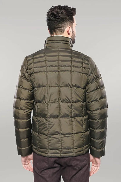 Quilted Green Men Winter Coat