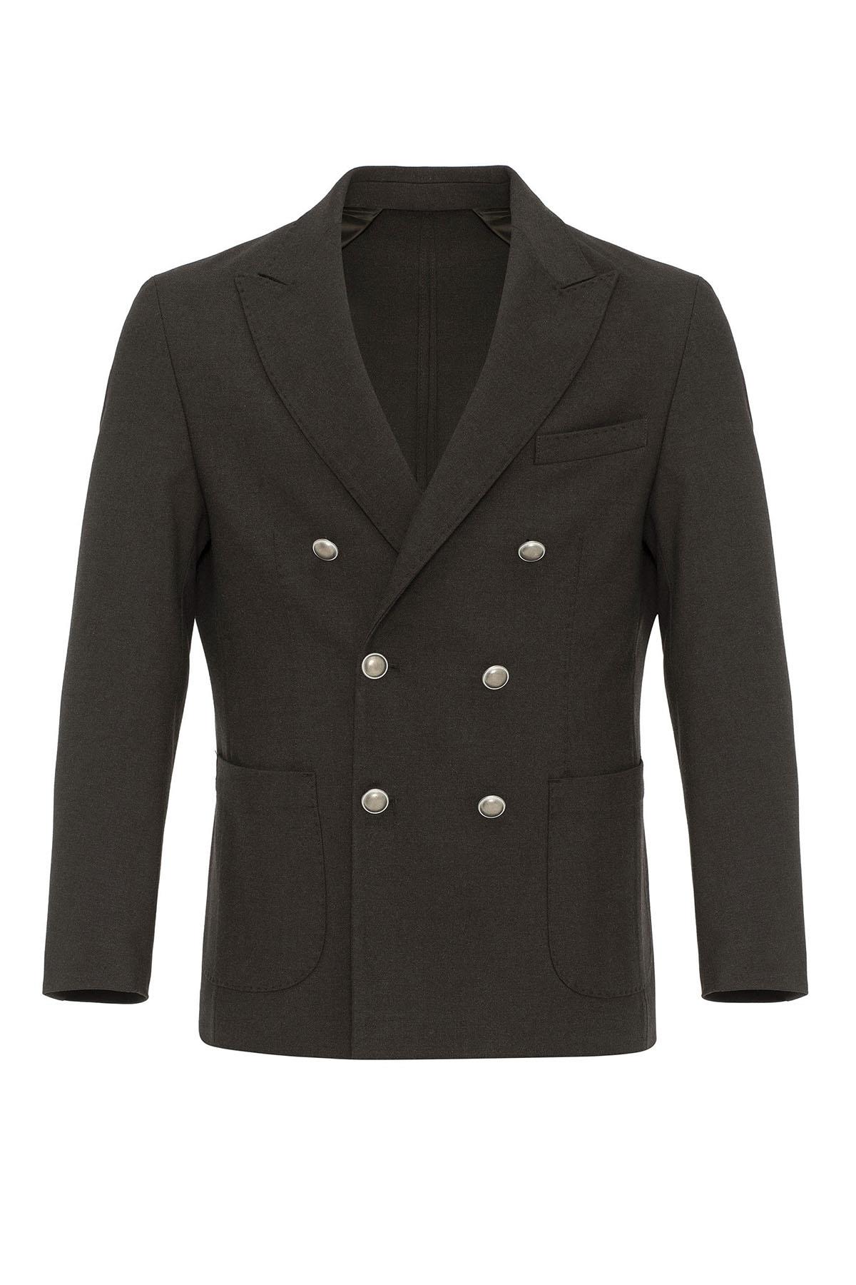 KOALA SYDNEY  Brown Crop Fit Suede Men's Jacket -