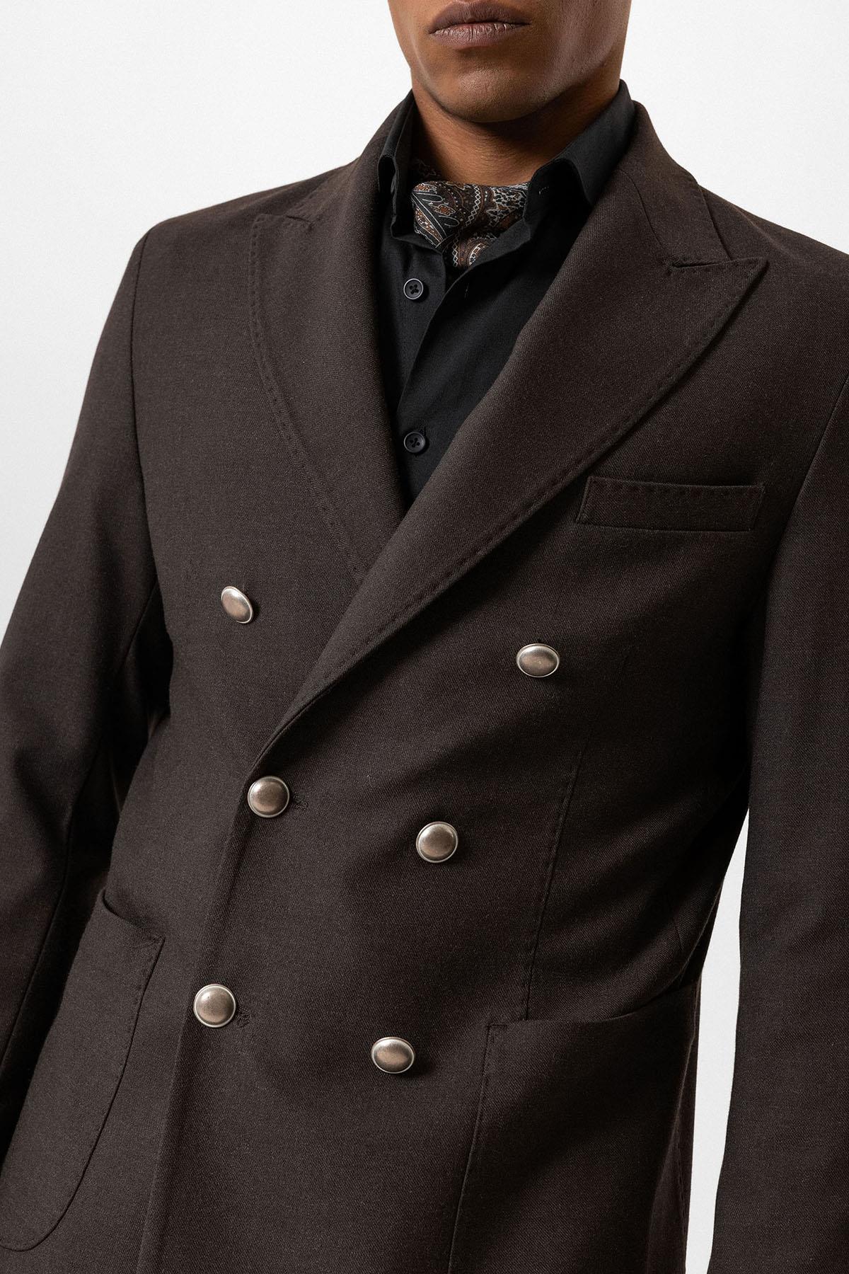 KOALA SYDNEY  Brown Crop Fit Suede Men's Jacket -