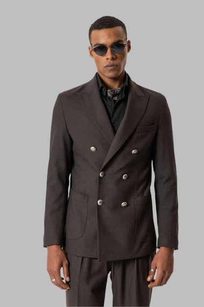 KOALA SYDNEY  Brown Crop Fit Suede Men's Jacket -