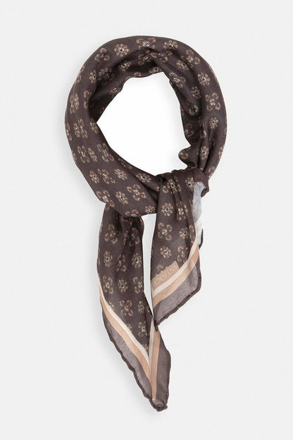 Men's Brown Floral Patterned Scarf