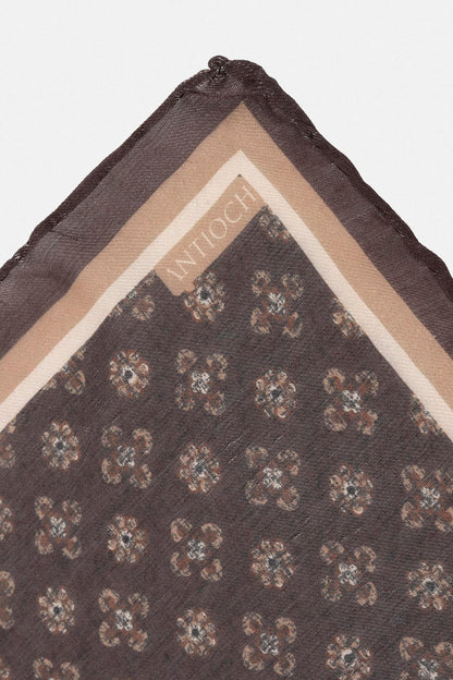 Men's Brown Floral Patterned Scarf