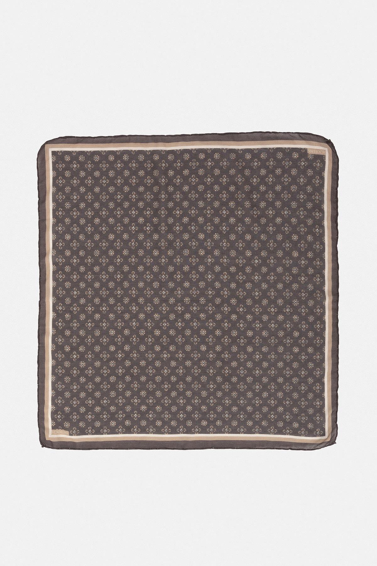 Men's Brown Floral Patterned Scarf