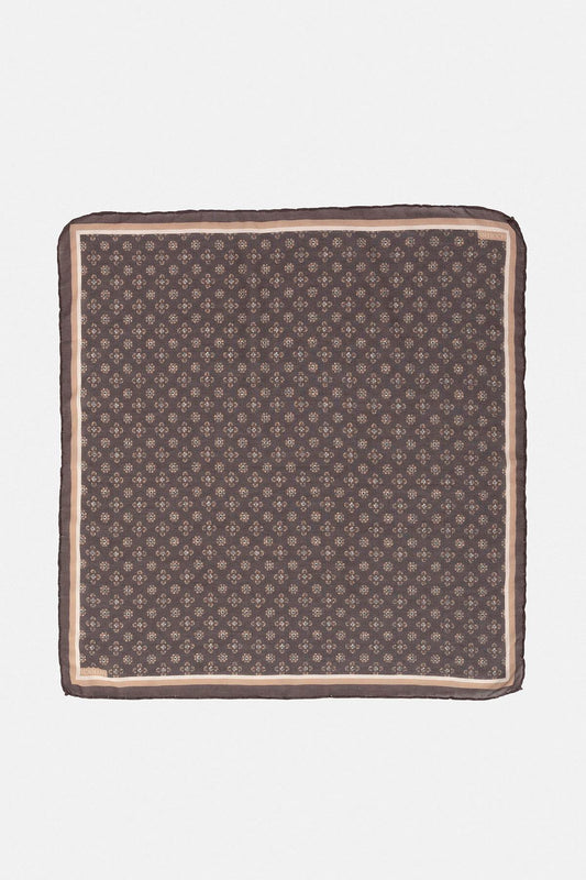 Men's Brown Floral Patterned Scarf