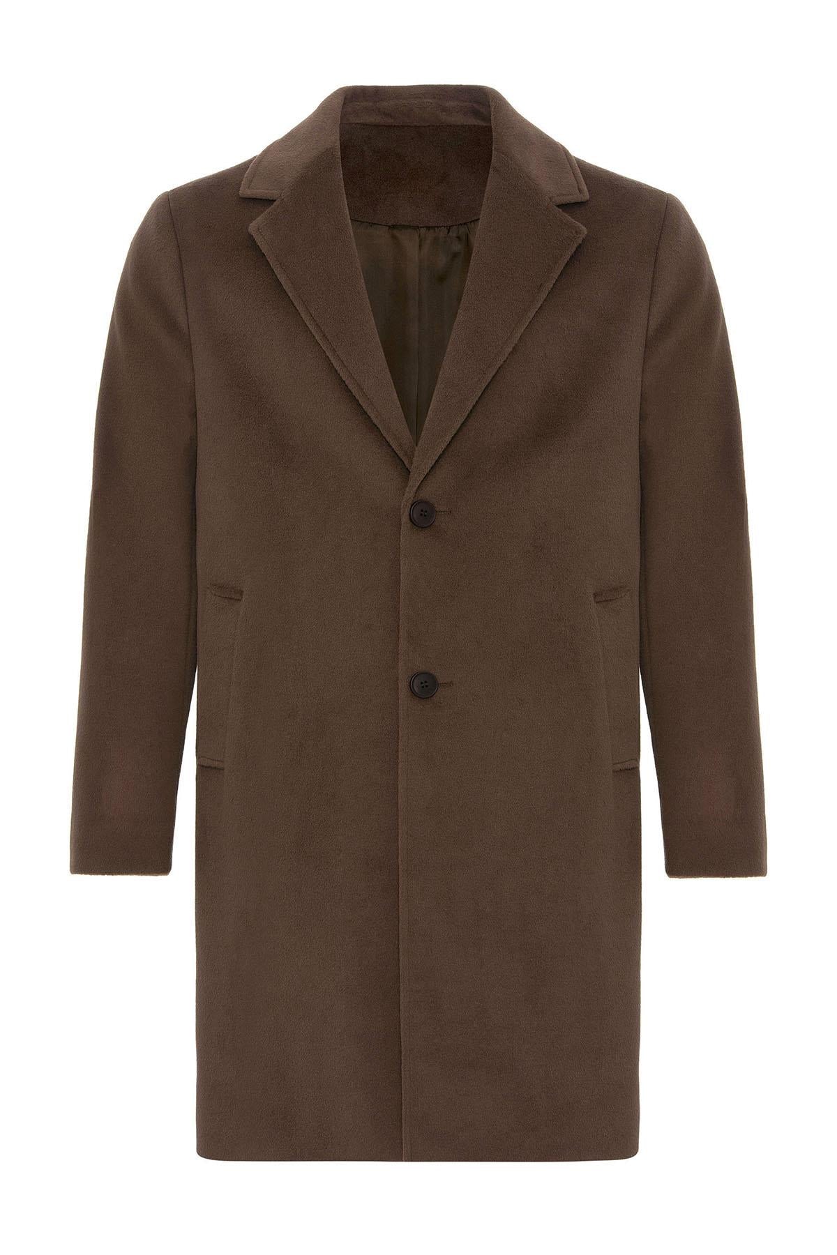 Brown Textured Men's Coat