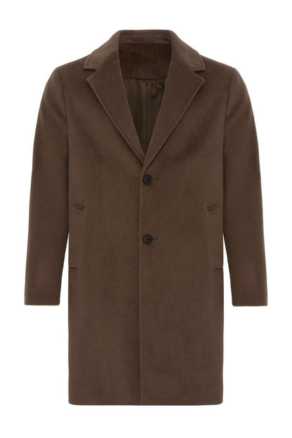 Brown Textured Men's Coat