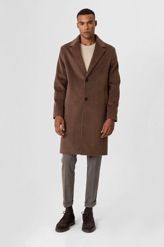 Brown Textured Men's Coat