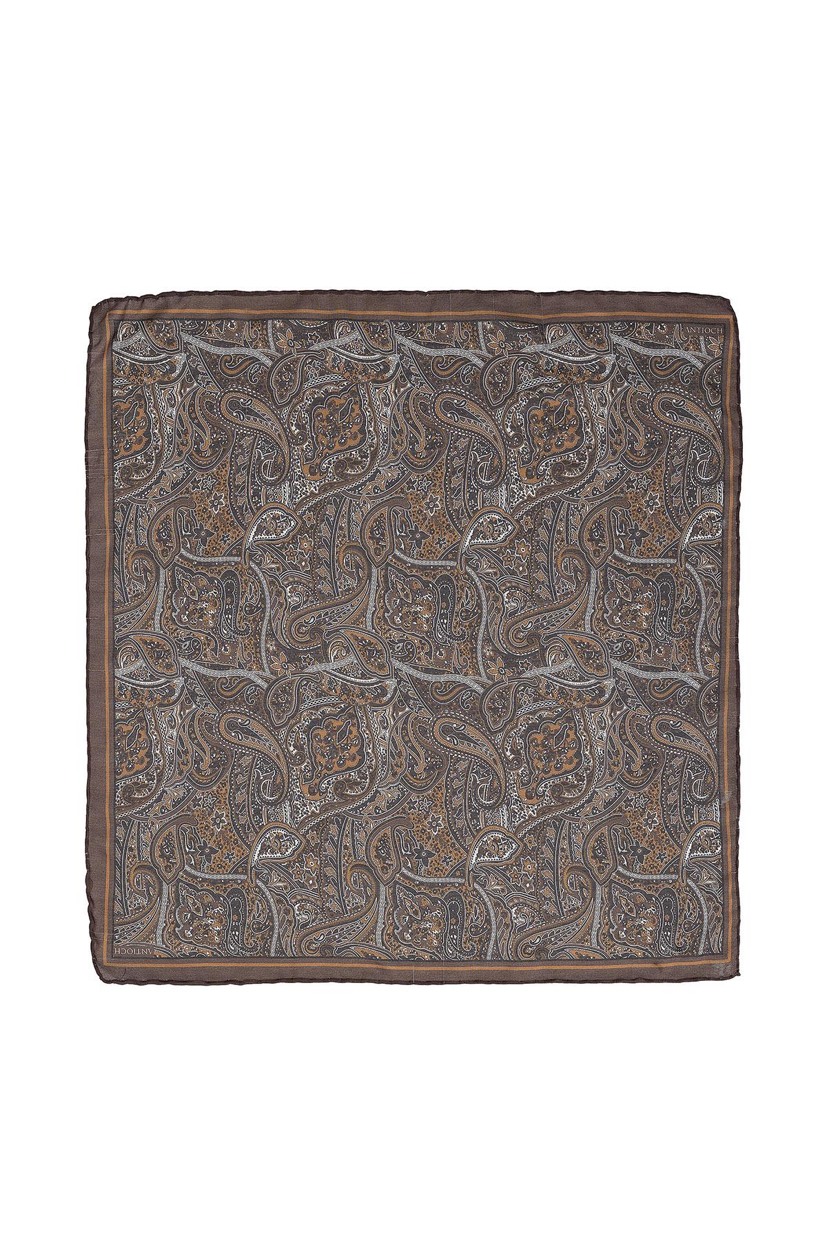 Men's Brown Ethnic Patterned Scarf