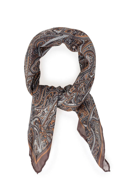 Men's Brown Ethnic Patterned Scarf