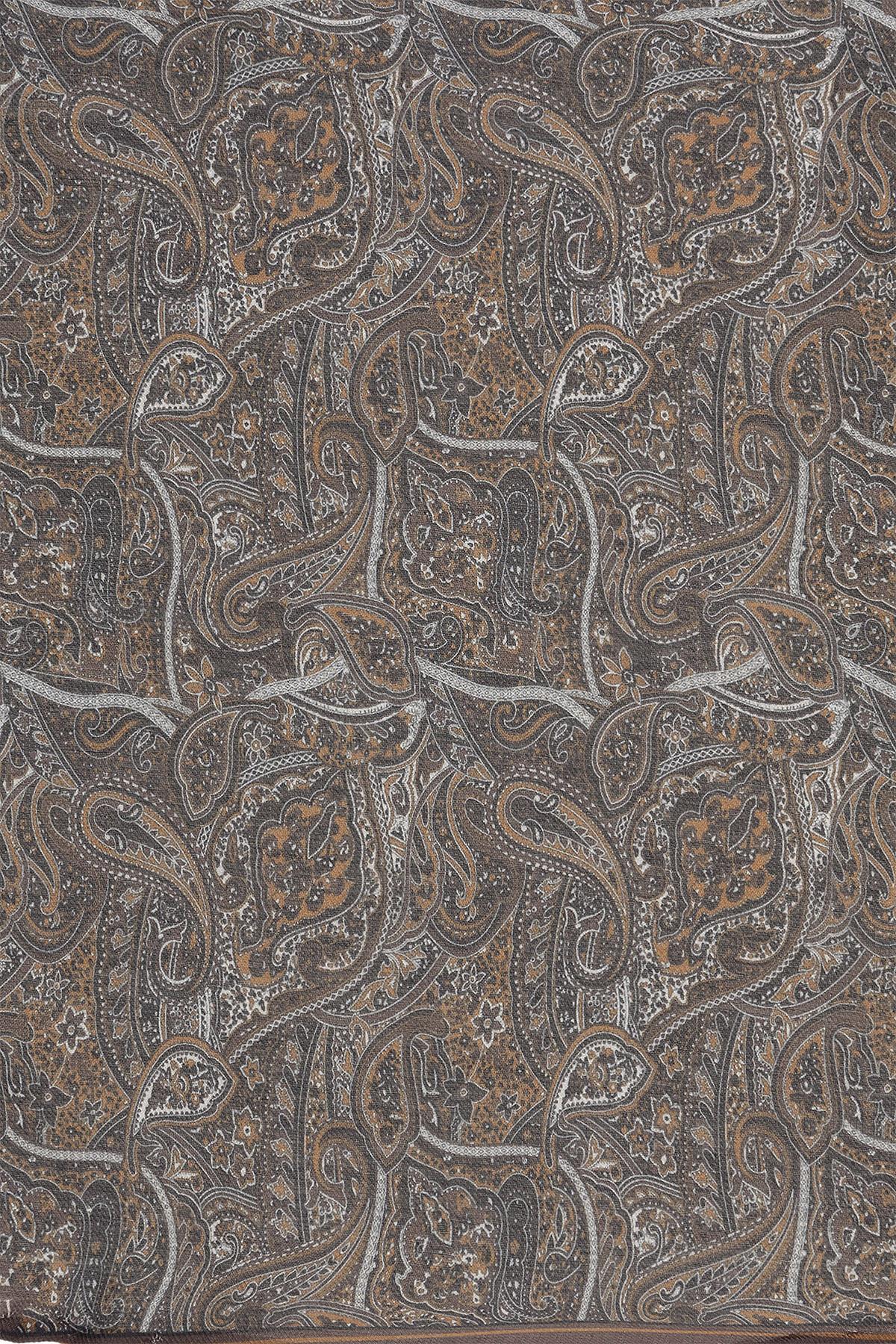 Men's Brown Ethnic Patterned Scarf