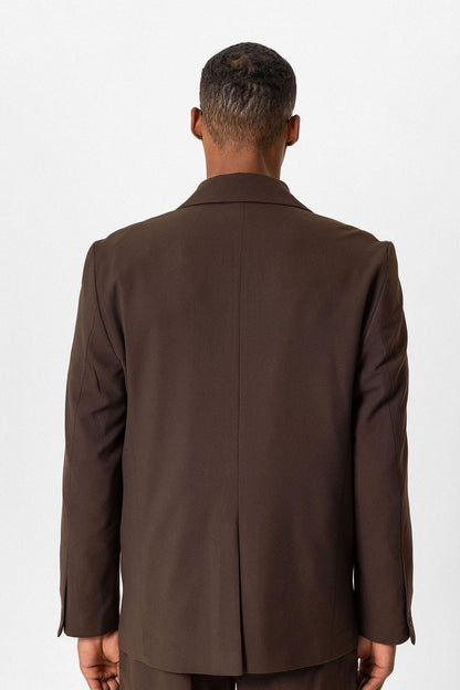 KOALA SYDNEY  Brown Single-Button Relaxed Men's Blazer Jacket