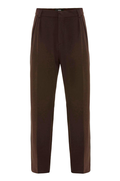 High Waist Pleated Relaxed Fit Baggy Men's Pants - Wessi