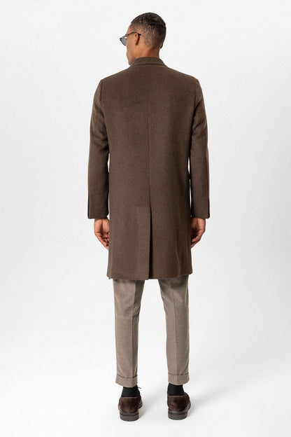 KOALA SYDNEY  Brown Wool-Blend Double-Breasted Men's Coats -