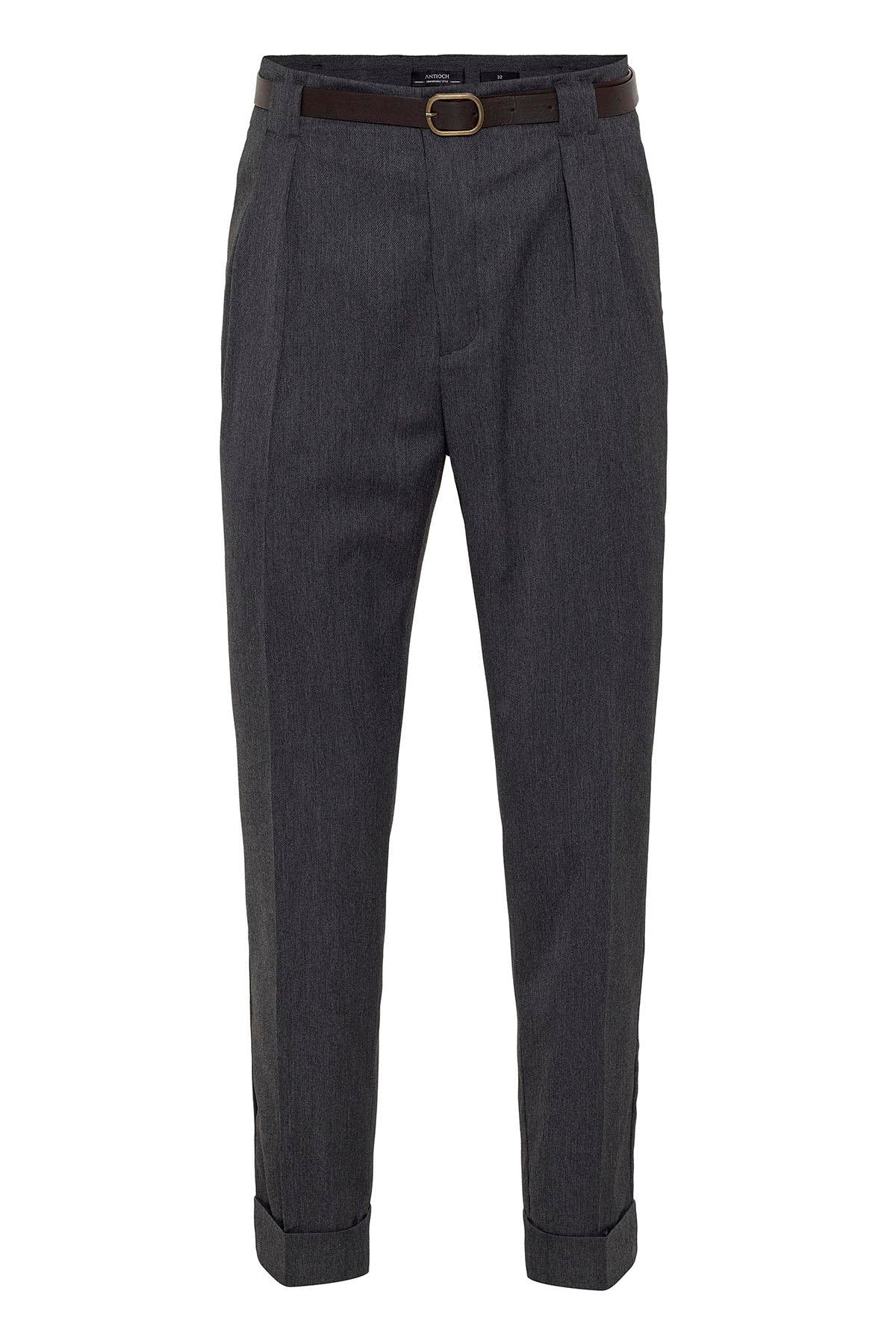 Men's Smoked Belted Double Cuff Pants