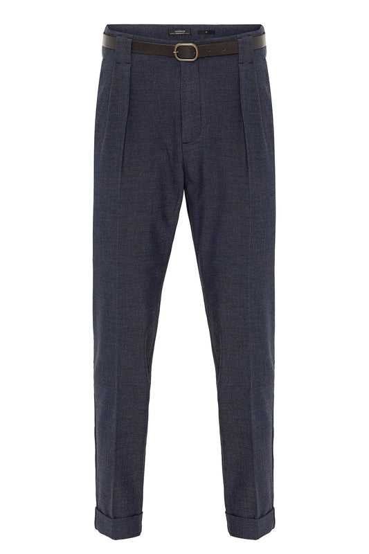 Men's Indigo Belted Double Cuff Pants