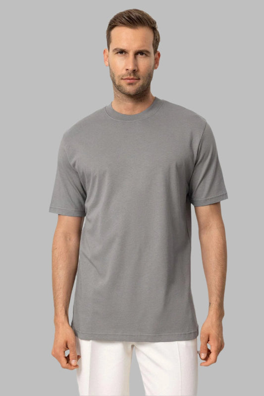 KOALA SYDNEY Men's Dark Grey Crew Neck Basic T-Shirt