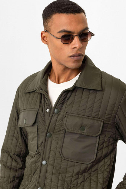 Dark Khaki Lightweight Quilted Men's Jacket
