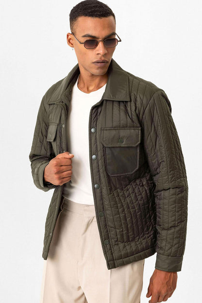 Dark Khaki Lightweight Quilted Men's Jacket