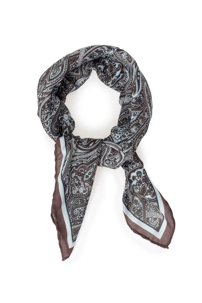 Men's Dark Brown Ethnic Patterned Scarf