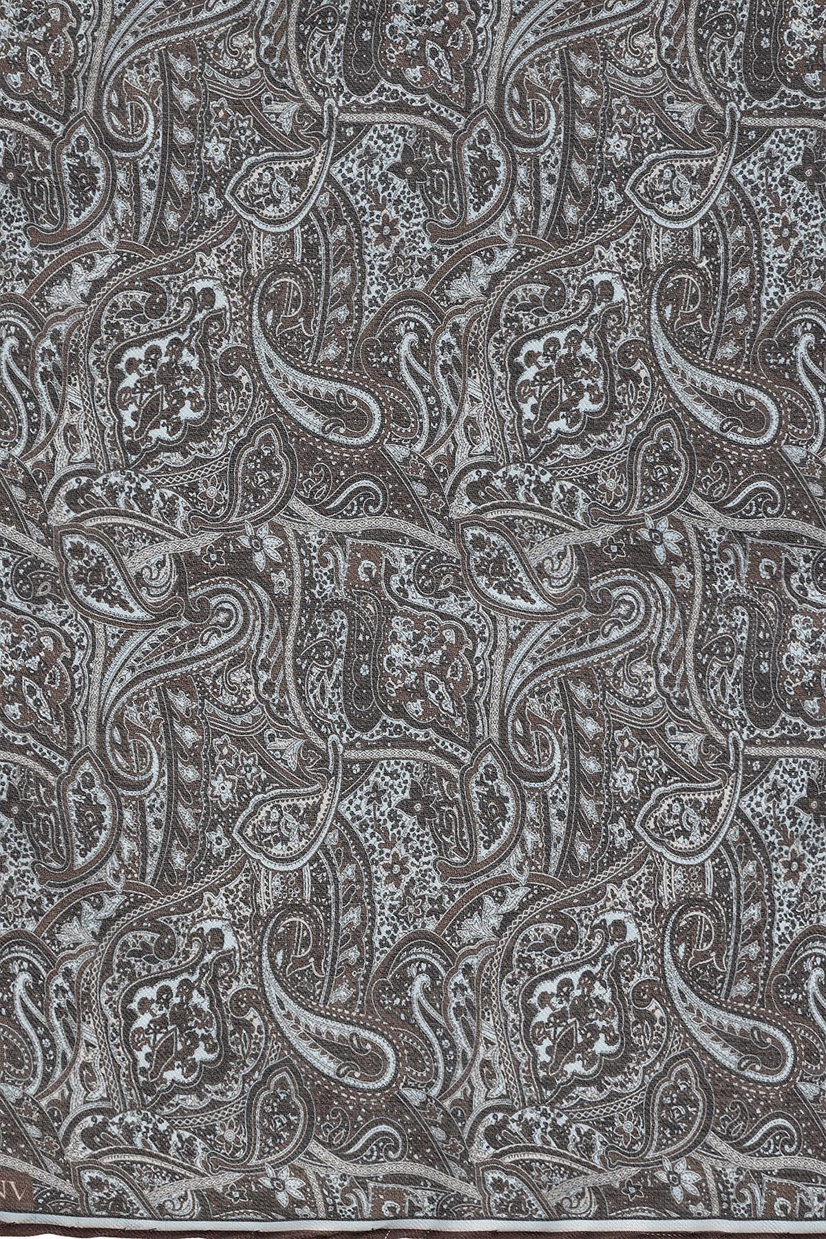 Men's Dark Brown Ethnic Patterned Scarf