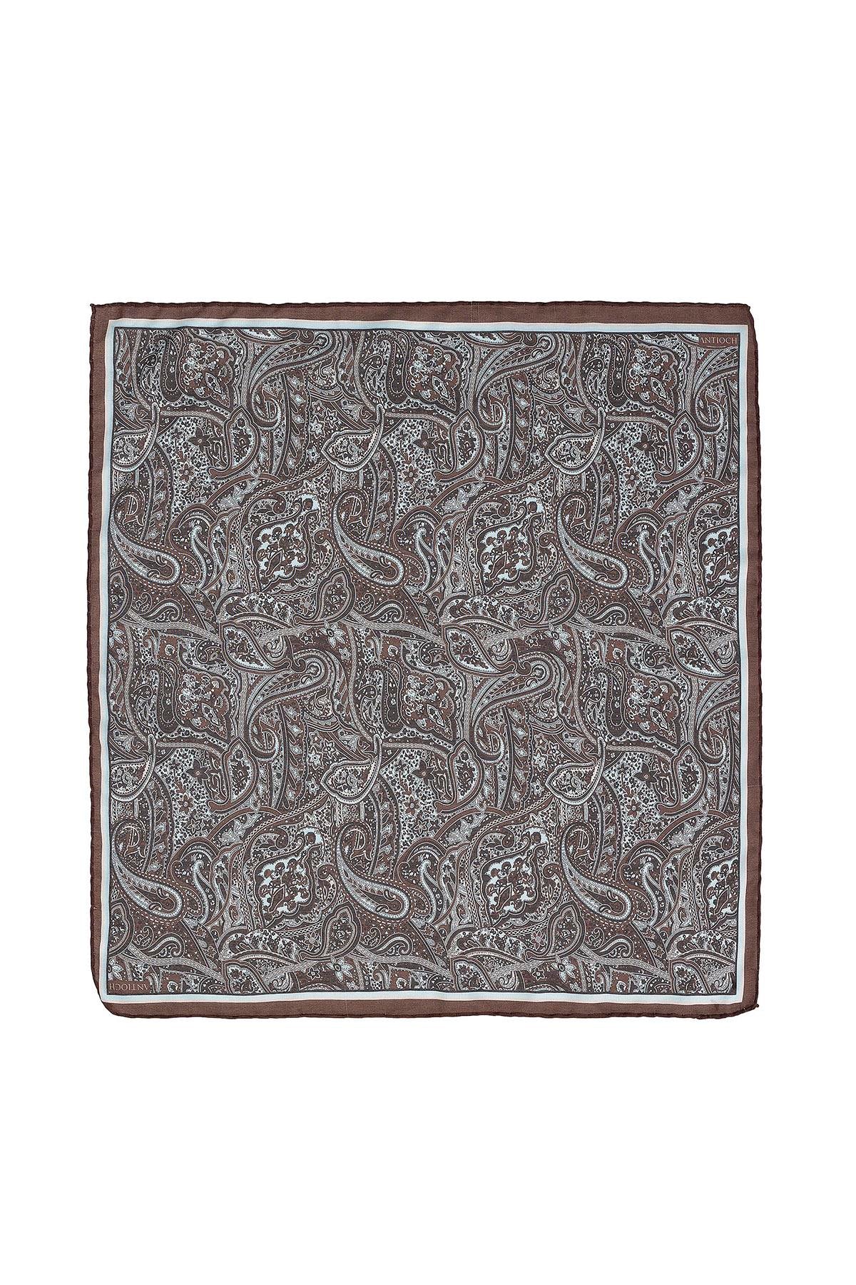 Men's Dark Brown Ethnic Patterned Scarf
