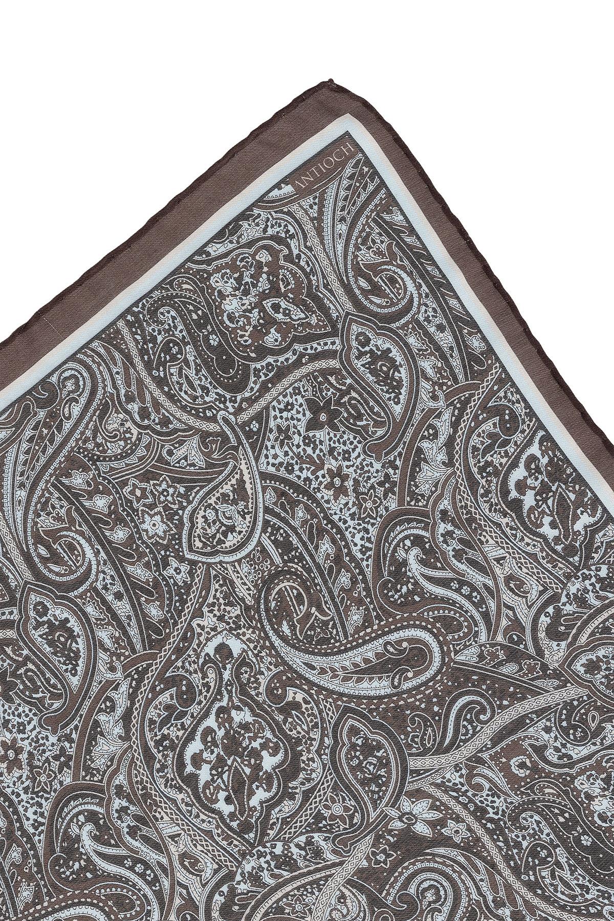 Men's Dark Brown Ethnic Patterned Scarf