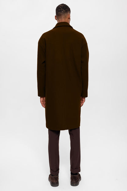 KOALA SYDNEY  Dark Brown Oversized Double-Breasted Men's Coat -