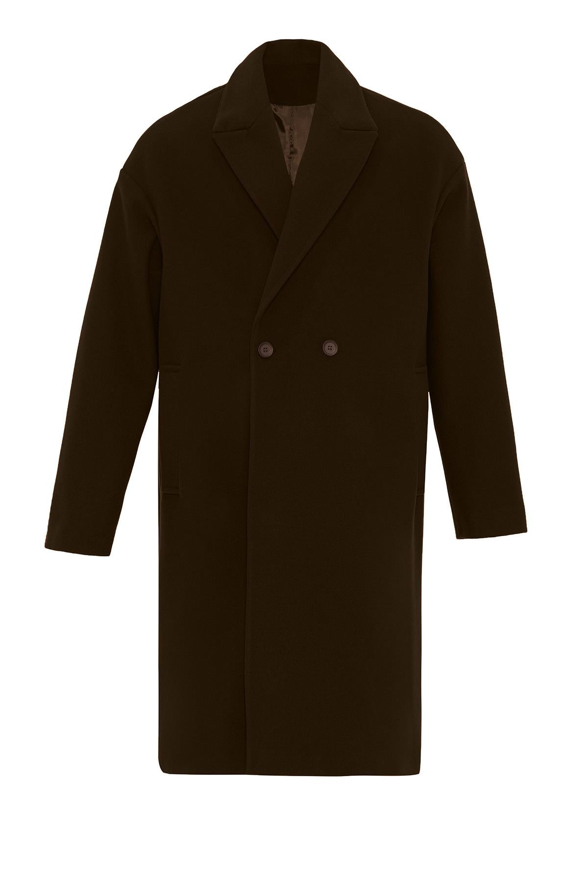 KOALA SYDNEY  Dark Brown Oversized Double-Breasted Men's Coat -