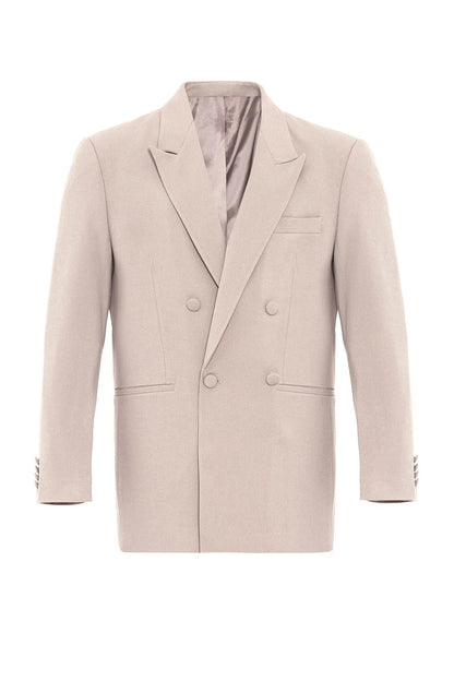 Men's Double Breasted Stone Blazer Jacket