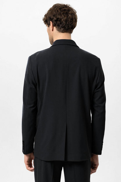 Men's Black High-Waisted Buckle Detail Relaxed Fit Pants