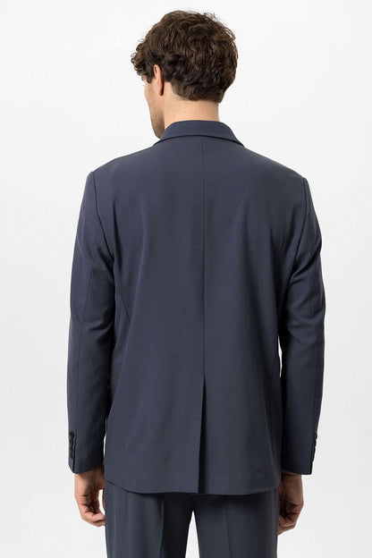 Men's Smoked Double-Breasted Flap Pocket Blazer