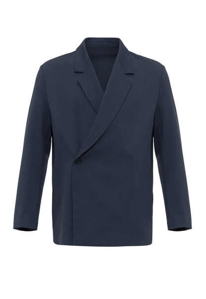Men's Smoked Double-Breasted Hidden Pocket Blazer