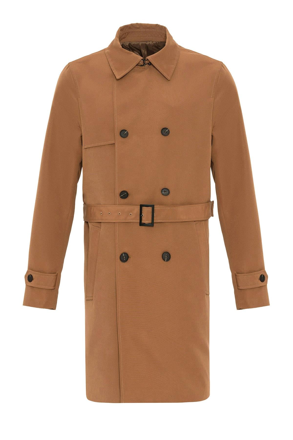 KOALA SYDNEY  Men's Tan Belted Double Breasted Trench Coat -