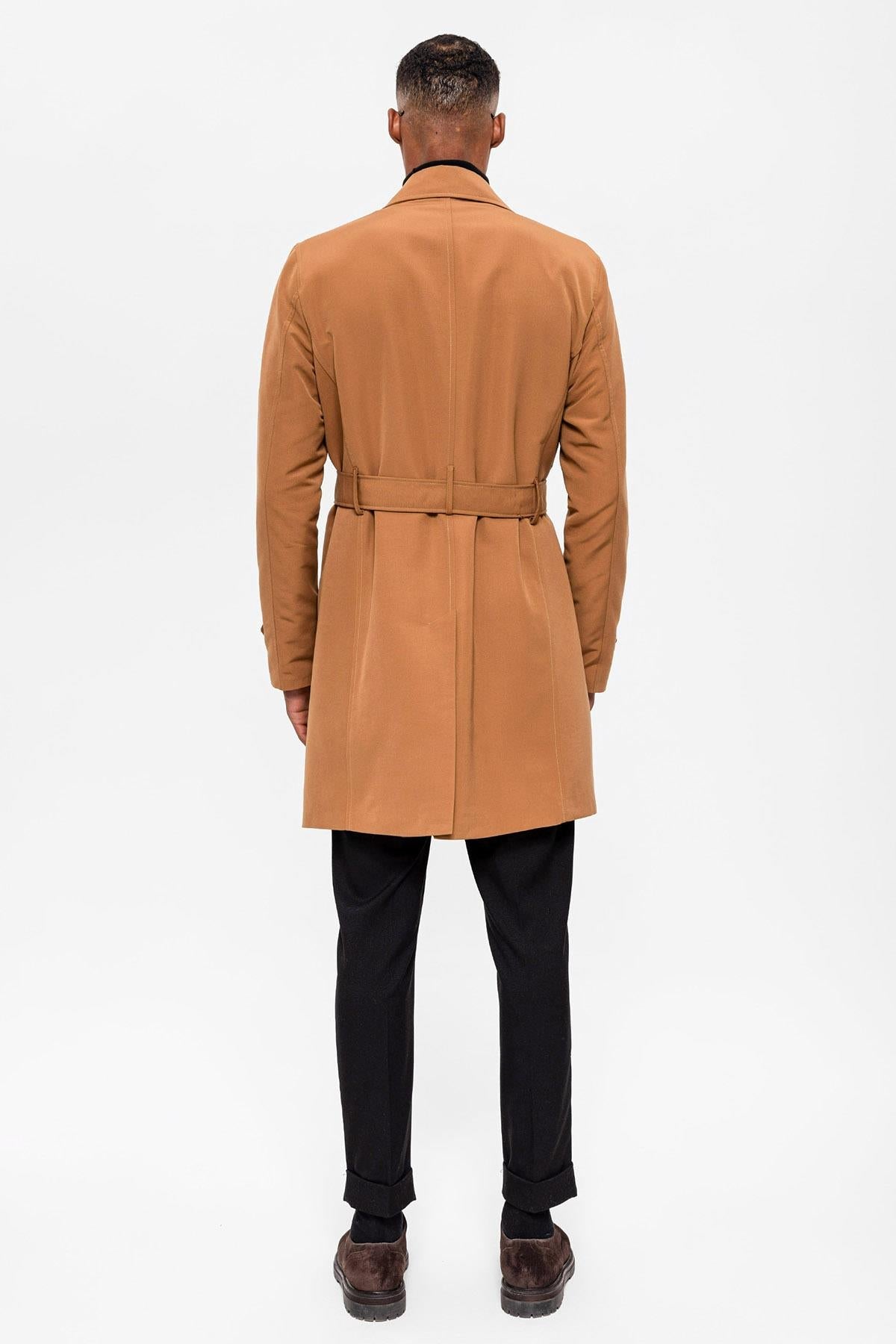 KOALA SYDNEY  Men's Tan Belted Double Breasted Trench Coat -
