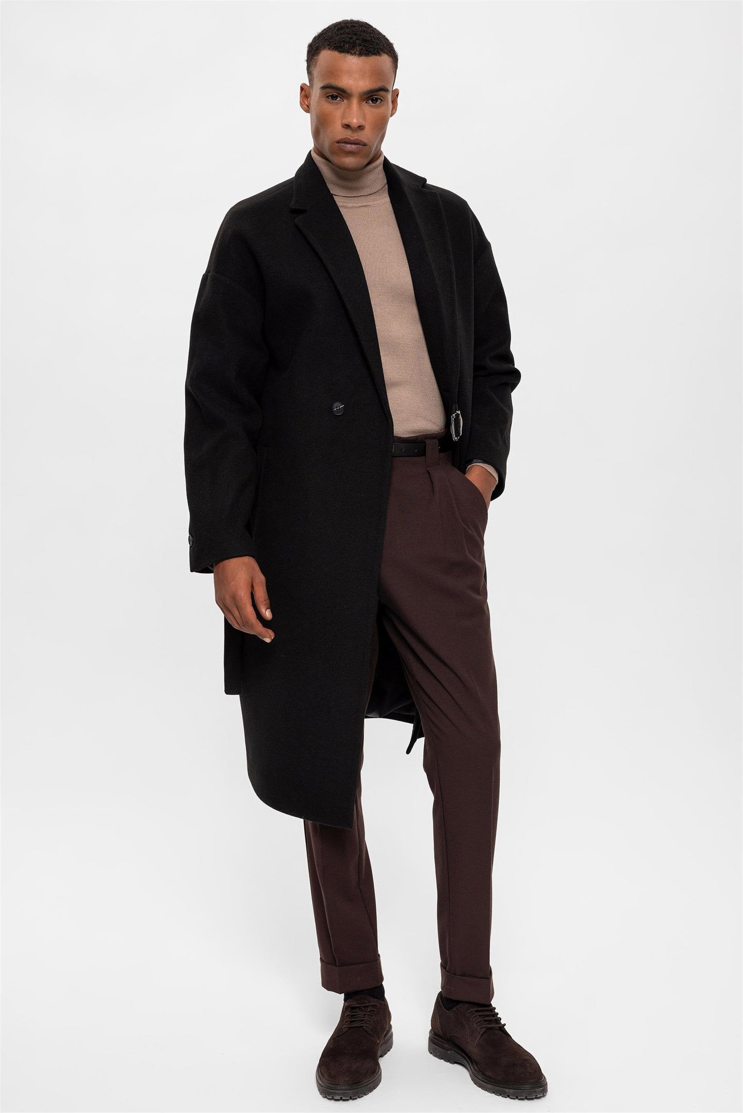 Belted Oversize Men's Coat
