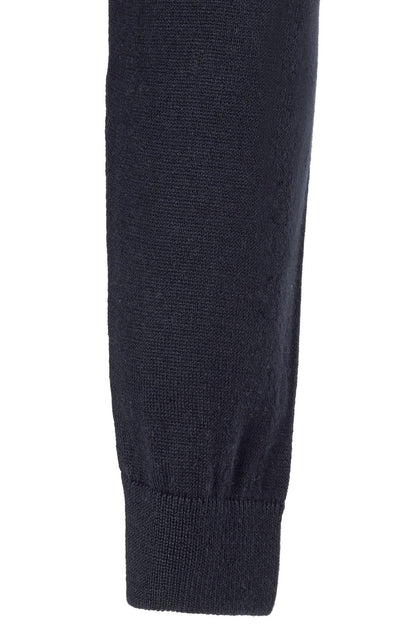 Navy Crew Neck Slim Fit Knit Sweater