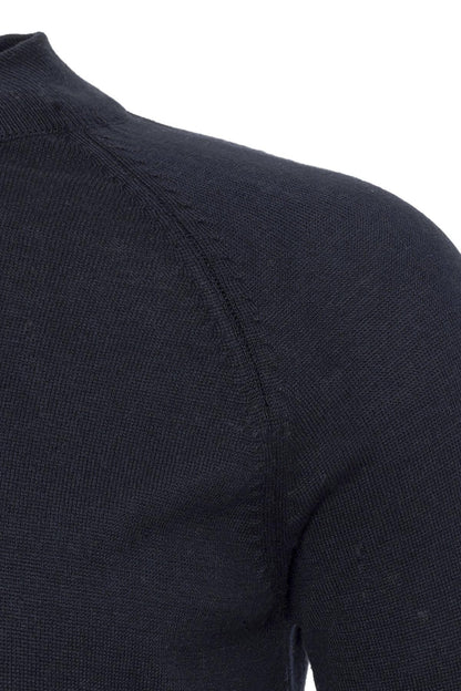 Navy Crew Neck Slim Fit Knit Sweater