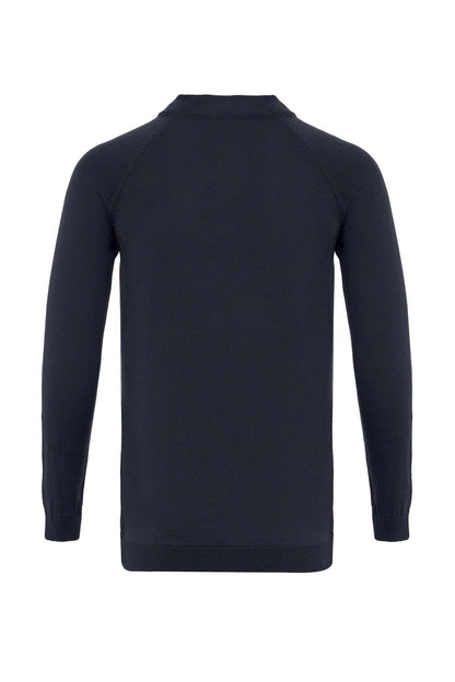 Navy Crew Neck Slim Fit Knit Sweater