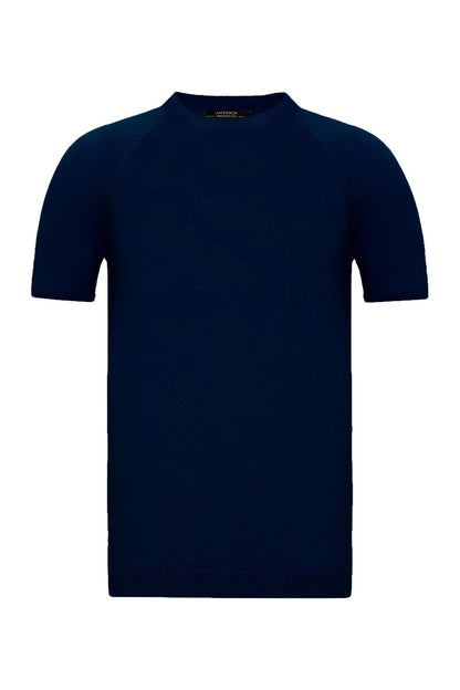 KOALA SYDNEY Men's Navy Blue Navy Crew Neck Knit T-Shirt