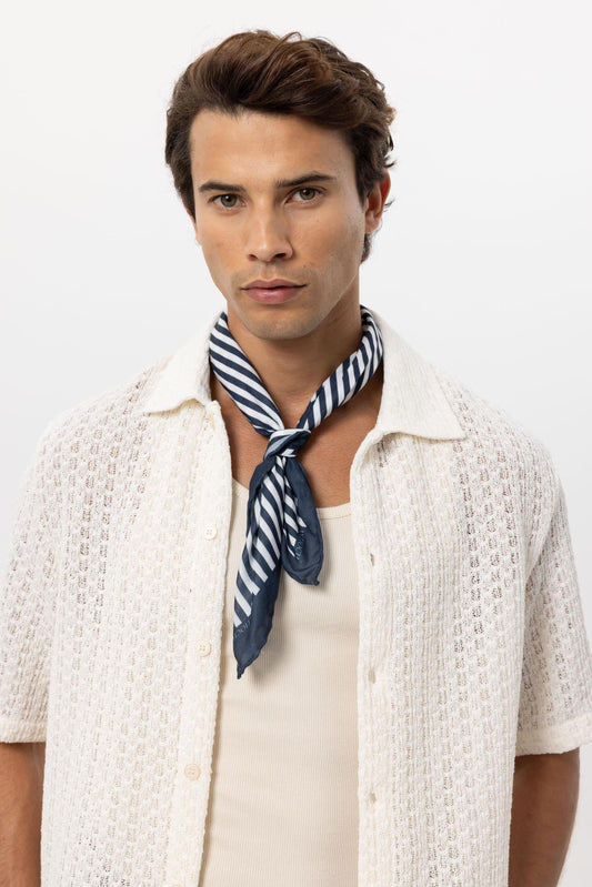 KOALA SYDNEY  Men's Navy Blue Navy Striped Scarf -