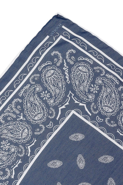 Men's Navy Blue Navy Corner Ethnic Patterned Scarf