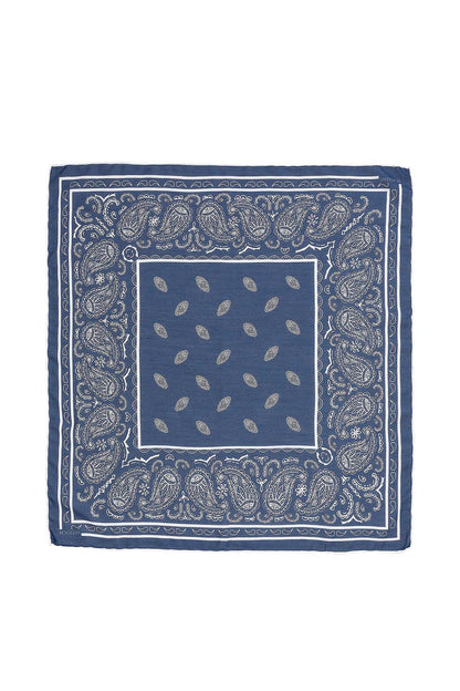 Men's Navy Blue Navy Corner Ethnic Patterned Scarf