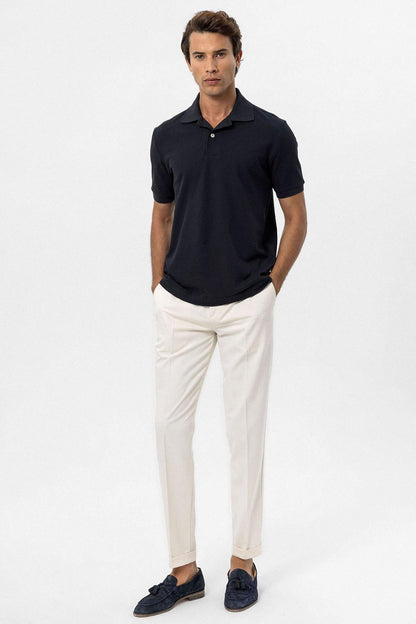 KOALA SYDNEY Men's Navy Blue Navy Polo Neck T-Shirt