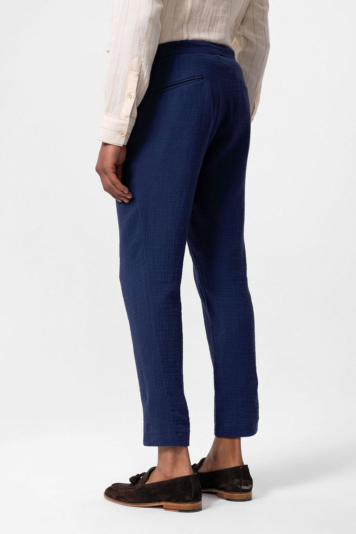 Men's Navy Blue Navy Regular Fit Drawstring Pants