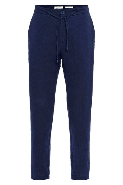 Men's Navy Blue Navy Regular Fit Drawstring Pants