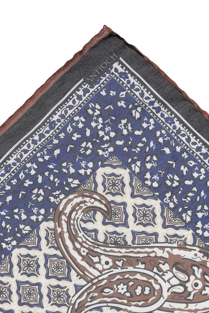 Men's Navy Blue Navy Colored Ethnic Patterned Scarf