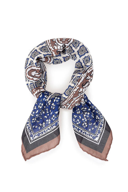 Men's Navy Blue Navy Colored Ethnic Patterned Scarf