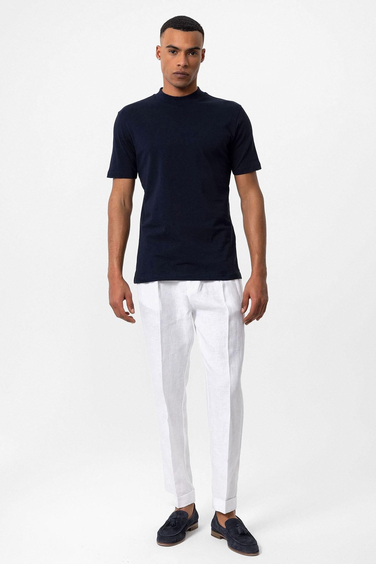 KOALA SYDNEY Men's Navy Blue Navy Slim Fit Basic T-Shirt