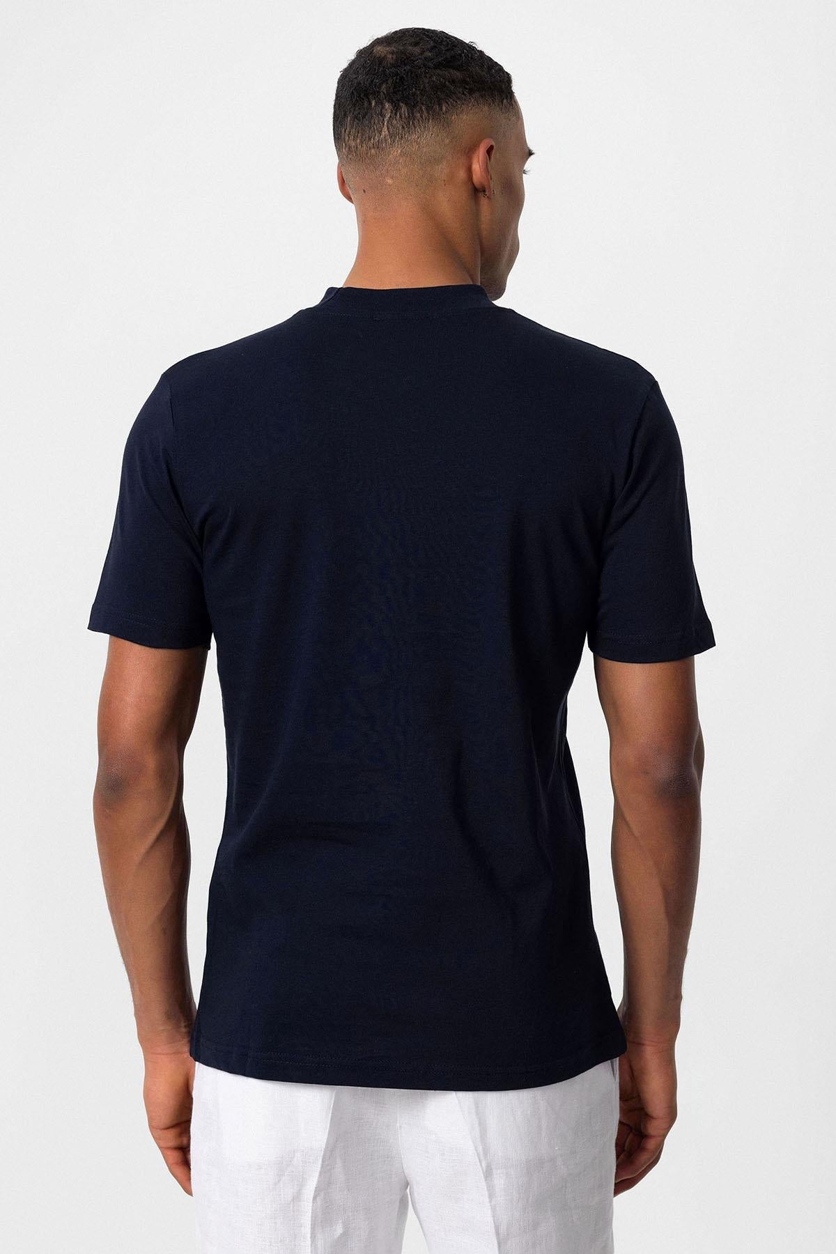 KOALA SYDNEY Men's Navy Blue Navy Slim Fit Basic T-Shirt